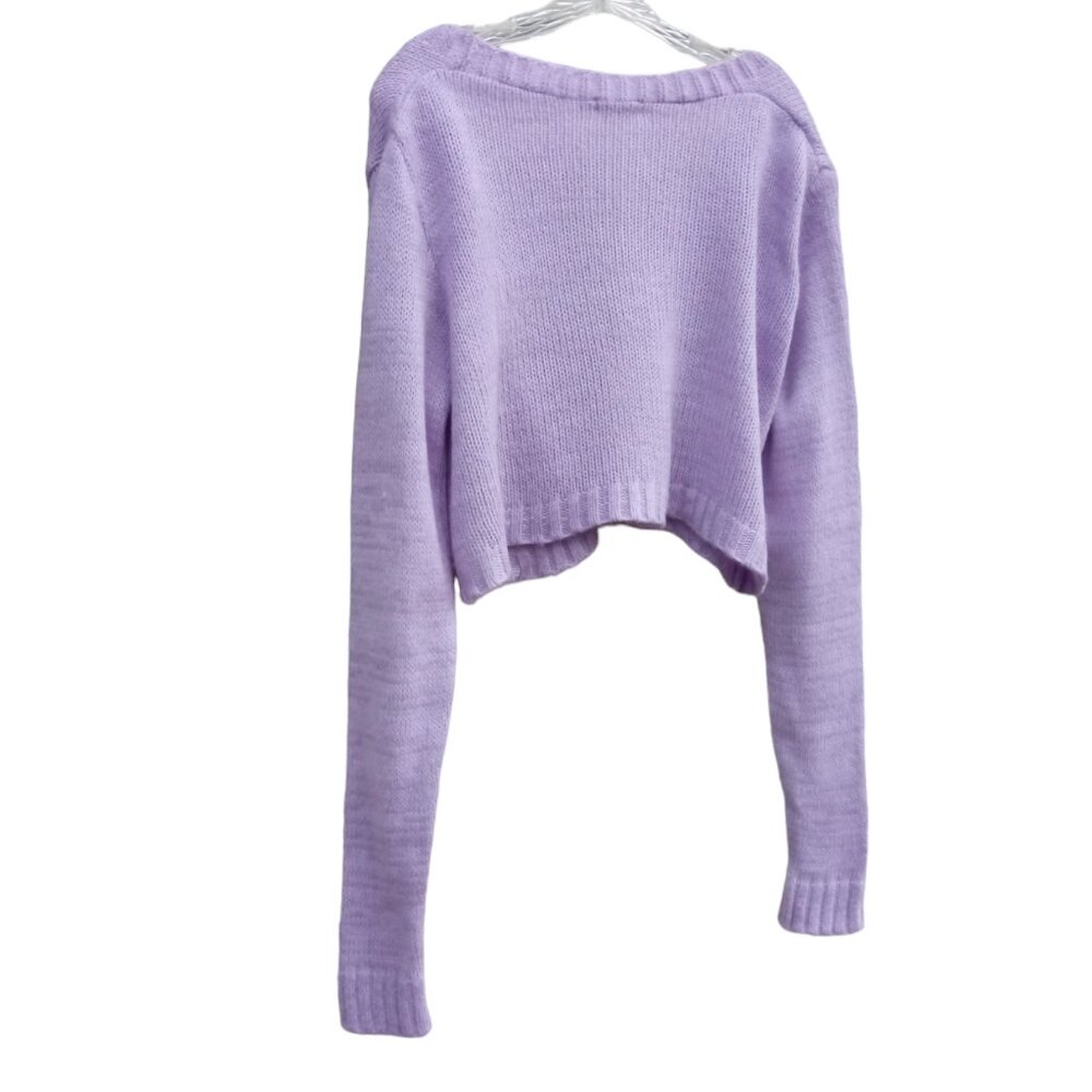 Nasty Gal cropped oversized lavender sweater sz S - Picture 7 of 12